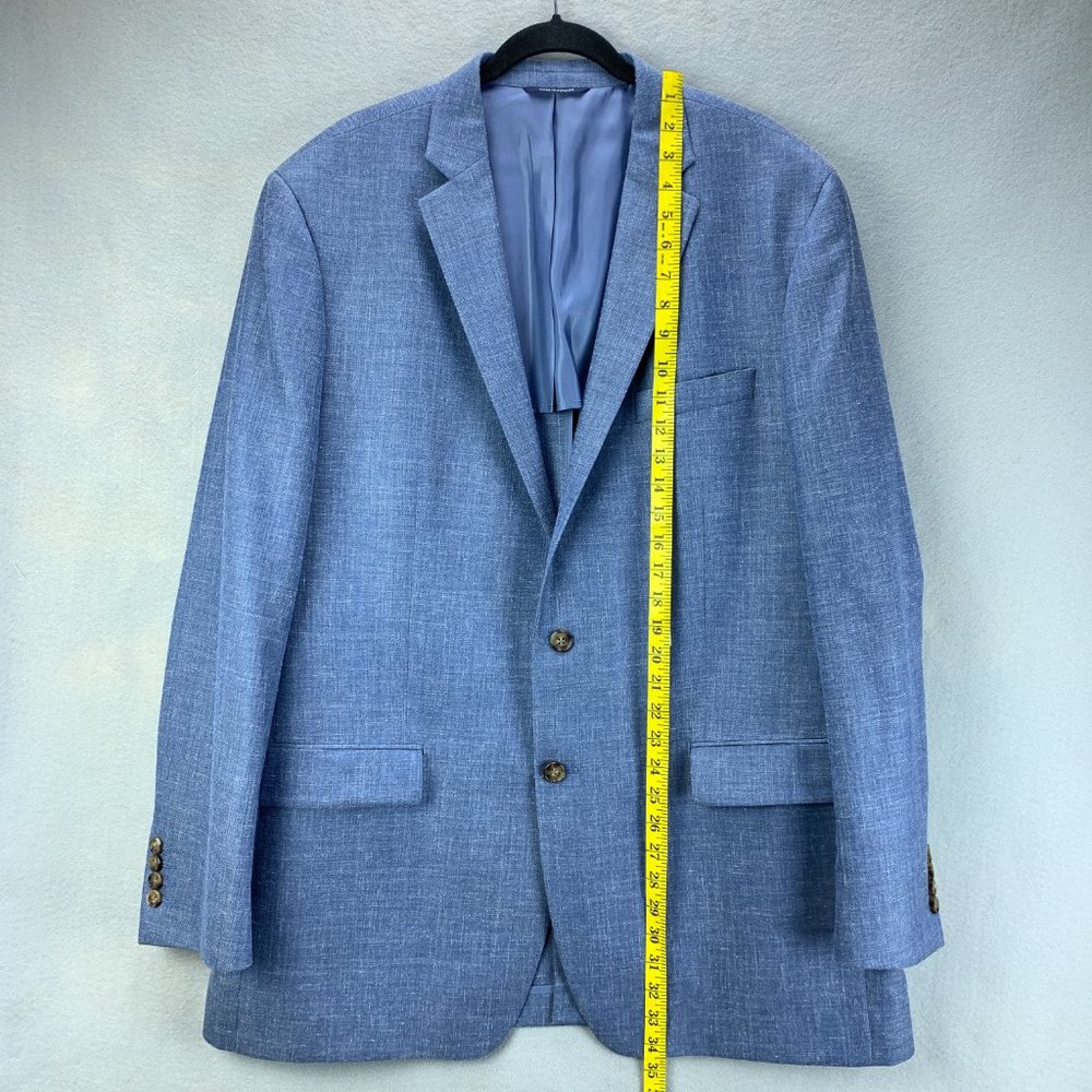 **SOLD**Ralph Lauren Blazer Mens 46L 46 Long Blue Wool Silk Linen Sport Coat - Picture 7 of 16